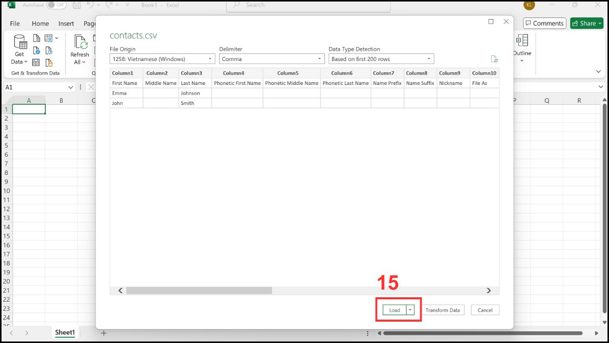 Chuyển file VCF sang Excel dùng Google Contacts Bước 5