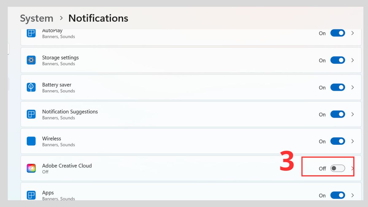 Sửa lỗi CPU 100% hiệu quả: Tắt thông báo Windows Bước 3