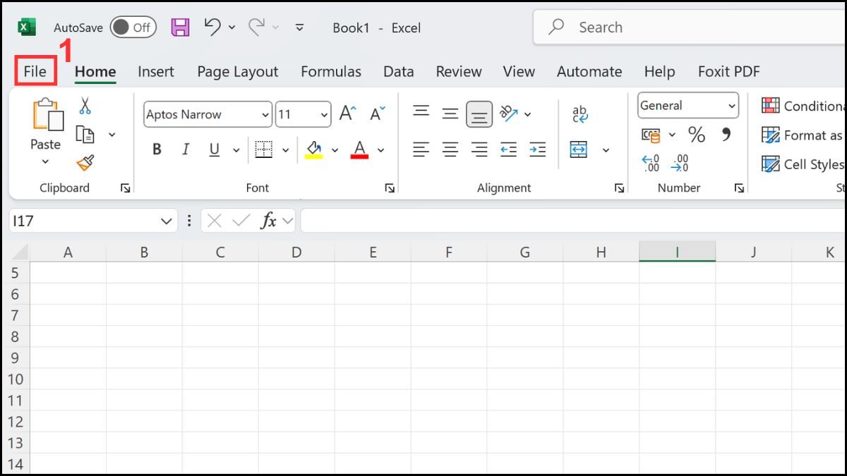 Cách đổi đơn vị trong Excel bằng thước đo Bước 1