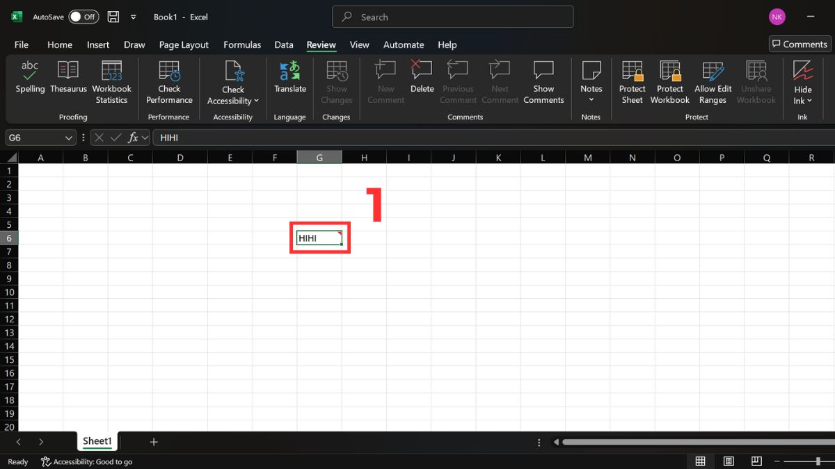 Cách thêm ghi chú trong Excel bằng phím tắt bước 1