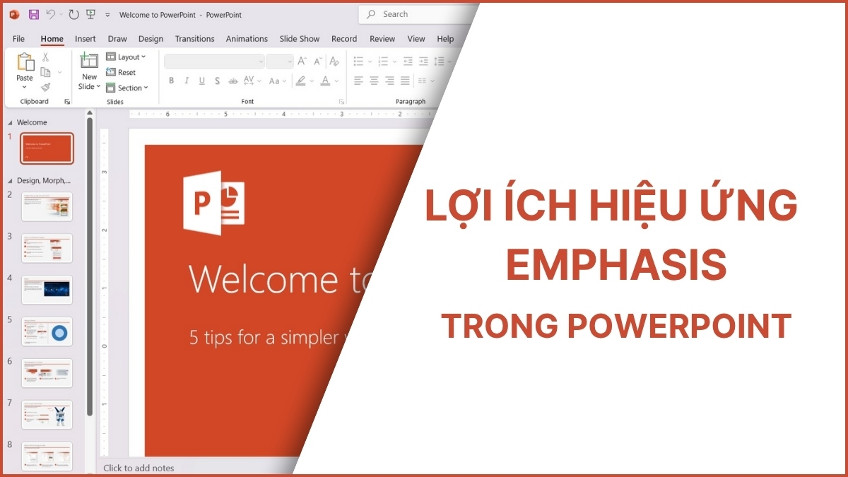 Lợi ích hiệu ứng Emphasis trong PowerPoint