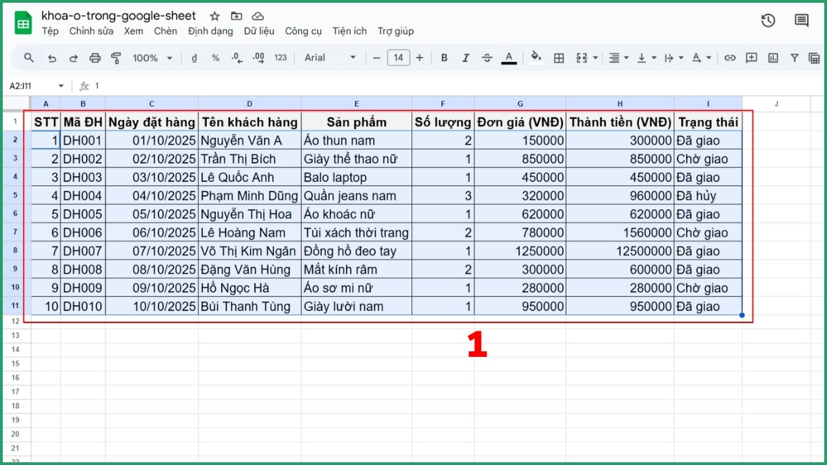 Hiển thị cảnh báo khi người dùng chỉnh sửa ô bị khóa bước 1