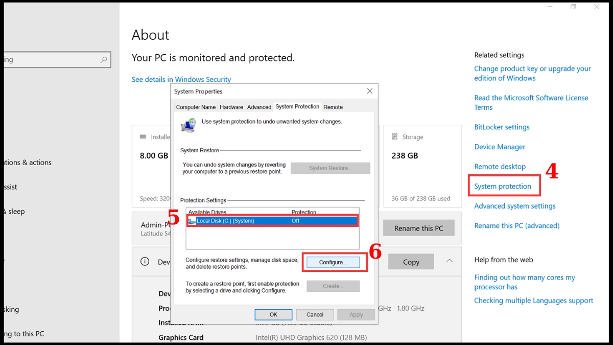 Cách khắc phục laptop lỗi Win: Dùng công cụ System Restore Bước 2a
