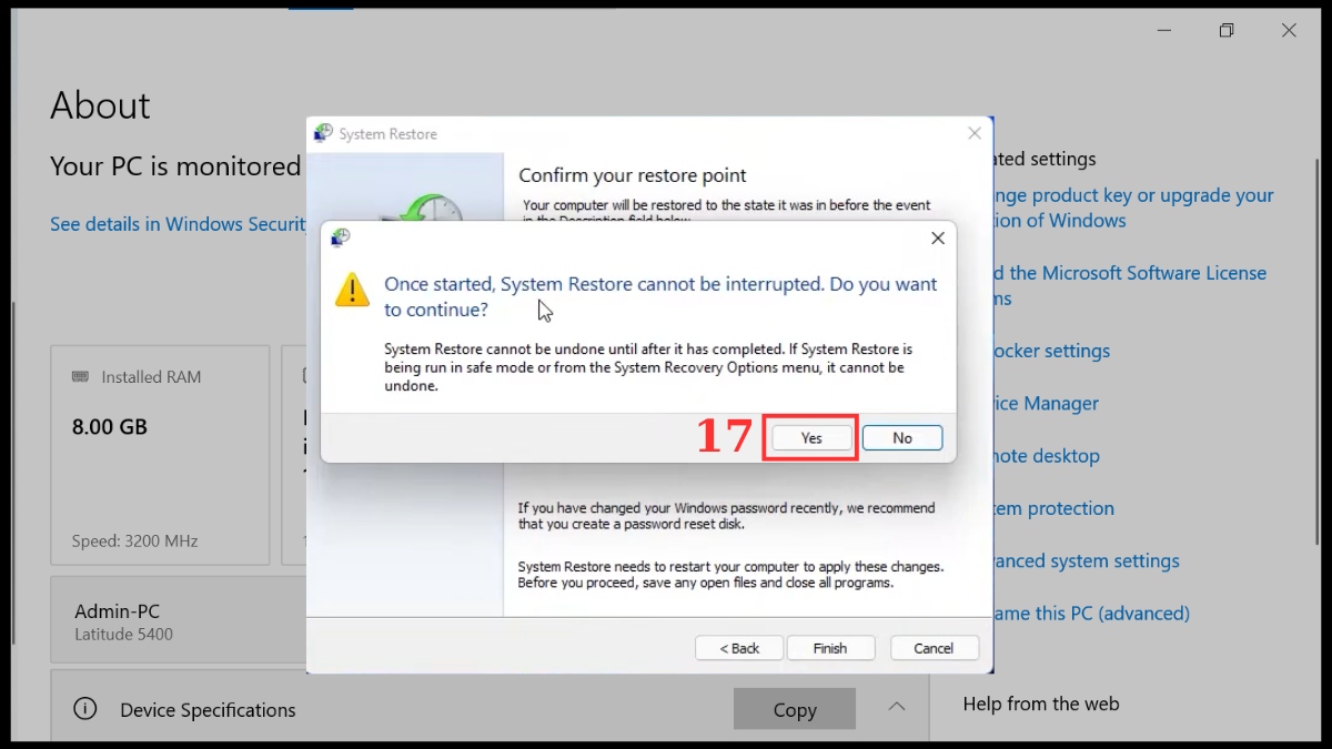 Cách khắc phục laptop lỗi Win: Dùng công cụ System Restore Bước 4b