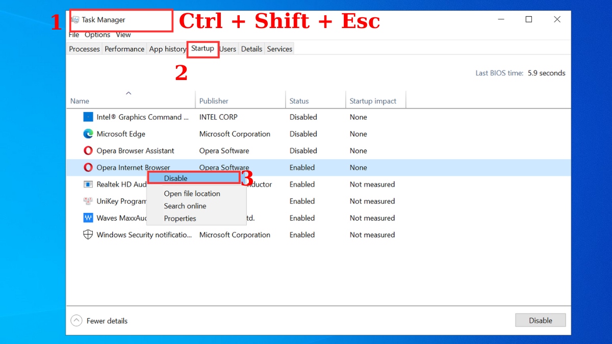 Cách khắc phục laptop lỗi Win: Vô hiệu hóa phần mềm khởi động cùng hệ thống