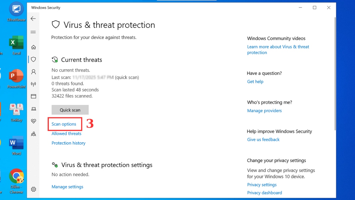 Cách khắc phục laptop lỗi Win: Quét virus, malware toàn hệ thống Bước 2b