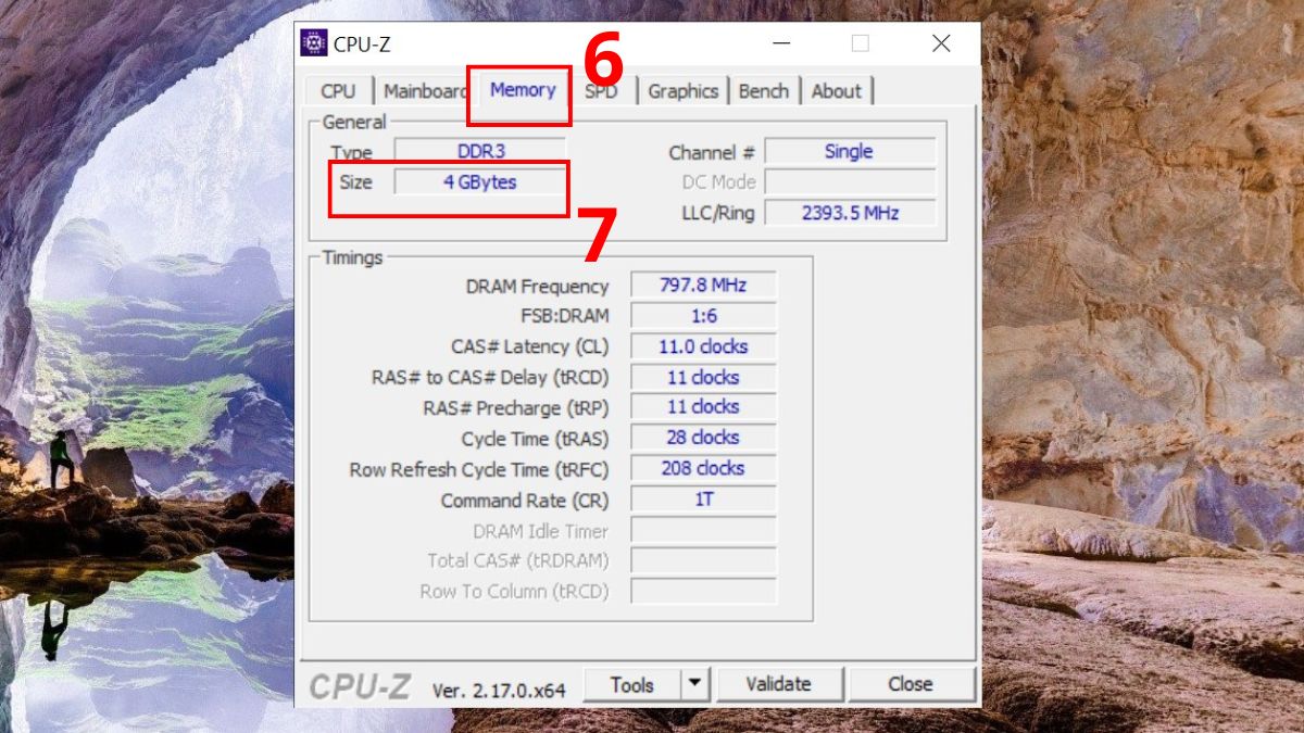 Kiểm tra máy tính không nhận đủ RAM bằng CPU-Z Bước 5