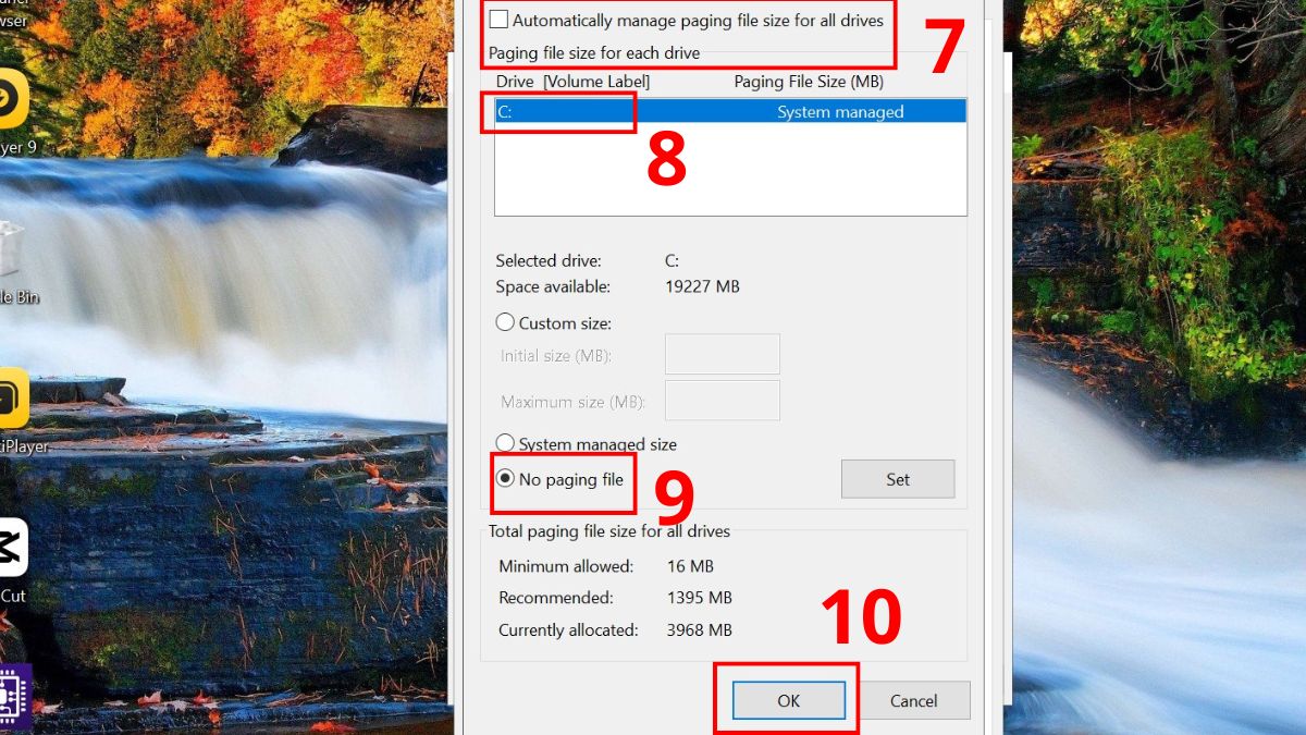 Tắt Ram ảo sửa lỗi máy tính không nhận đủ RAM Bước 4