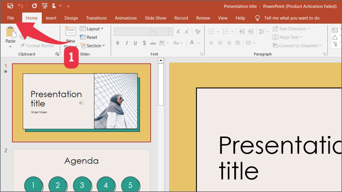 Khắc phục mở file PowerPoint bị lỗi Repair: Tắt chế độ Protected View Bước 1
