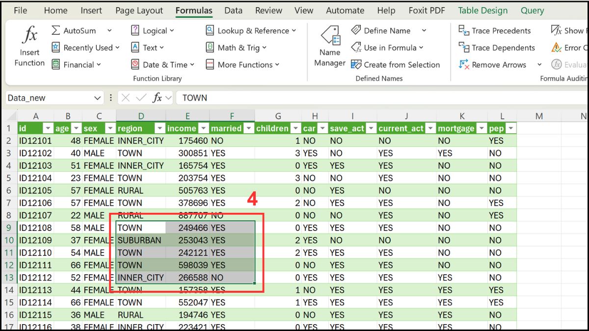 Cách sử dụng Name Box trong Excel: Chọn nhanh vùng dữ liệu Bước 3