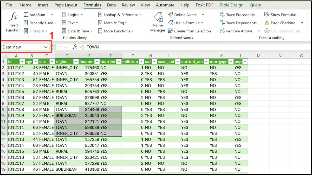 Cách sử dụng Name Box trong Excel: Chèn hoặc xóa hàng Bước 1
