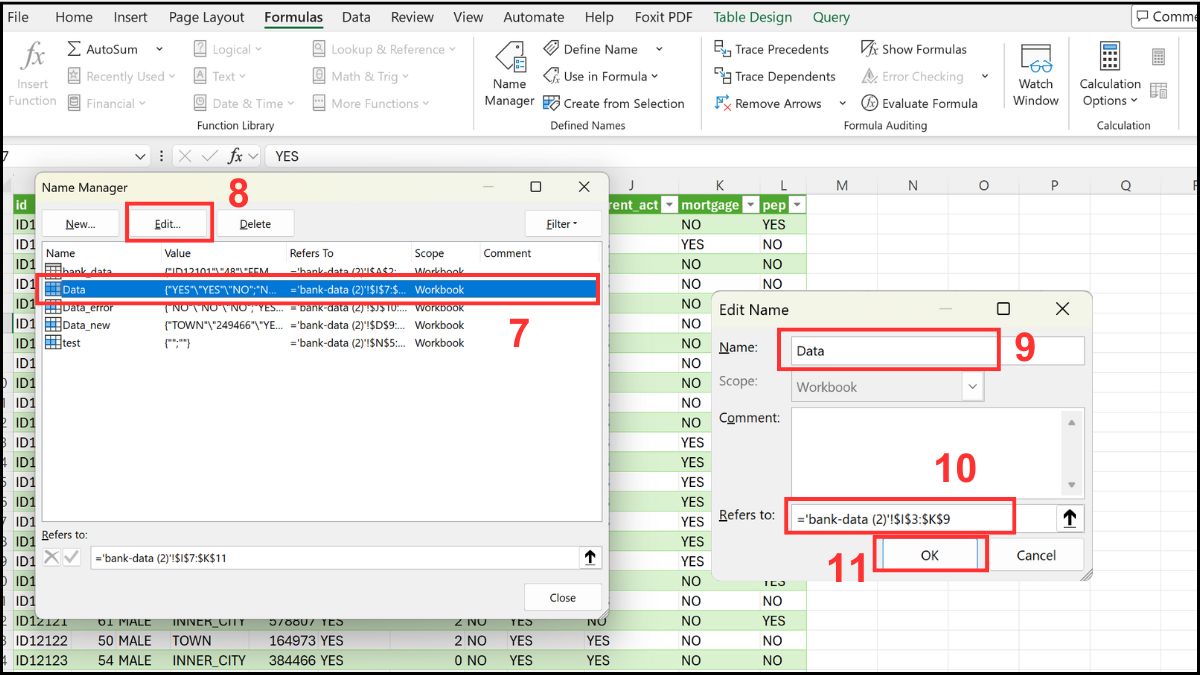 Cách sử dụng Name Box trong Excel: Quản lý và chỉnh sửa Bước 3