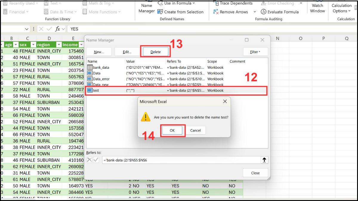 Cách sử dụng Name Box trong Excel: Quản lý và chỉnh sửa Bước 4