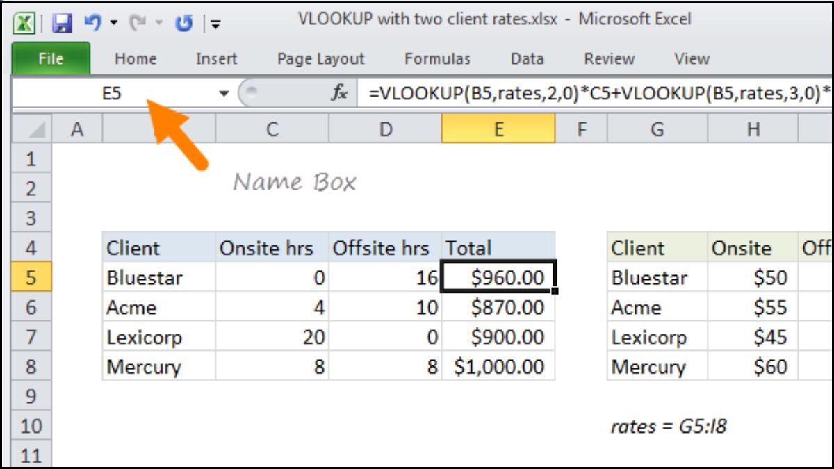 Lợi ích khi sử dụng Name Box trong Excel