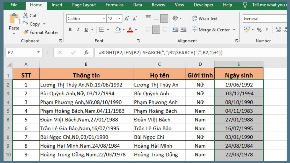 Khi nào cần tách cột trong Excel?