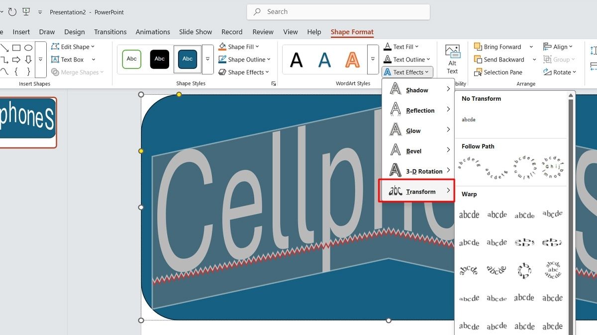 Lỗi thường gặp khi tạo chữ uốn lượn trong Powerpoint