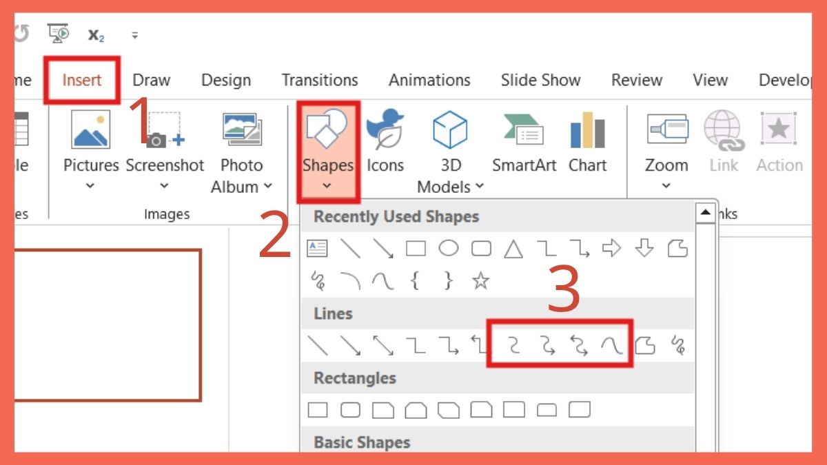 Cách tạo chữ uốn lượn trong PowerPoint bằng Shape: Bước 1