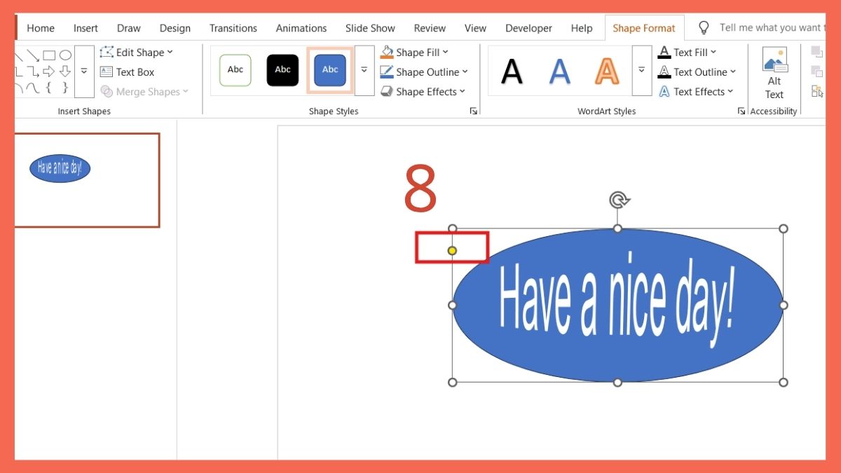 Cách tạo chữ uốn lượn trong PowerPoint bằng Shape: Bước 3