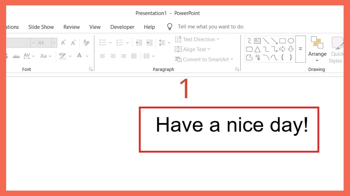 Cách tạo chữ uốn lượn trong PowerPoint bằng Animation: Bước 1