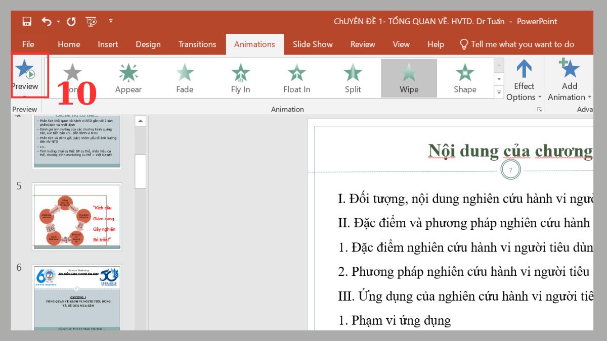 Cách tạo hiệu ứng chạy từng chữ trong PowerPoint Bước 5