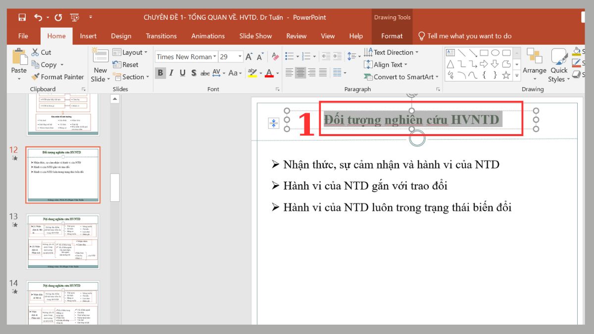 Cách tạo hiệu ứng chữ phát sáng trong Powerpoint Bước 1
