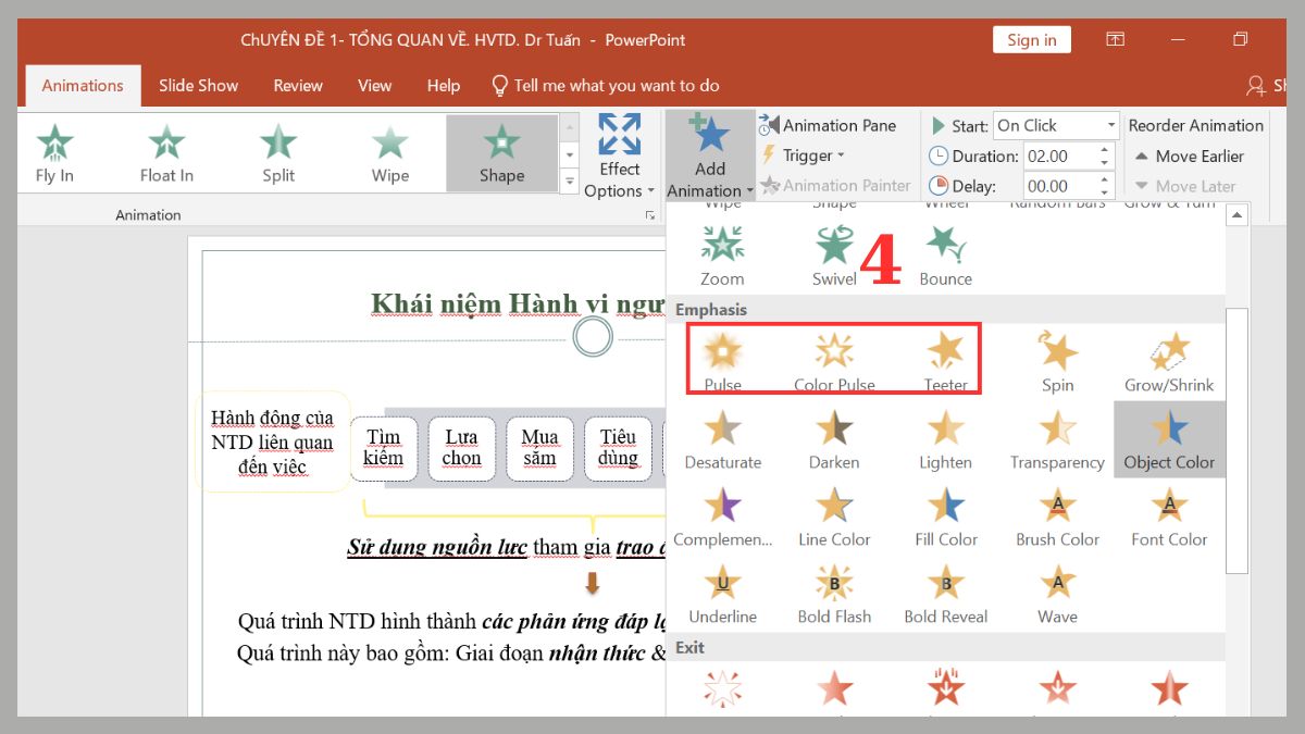 Cách tạo hiệu ứng chữ phát sáng trong Powerpoint Bước 3