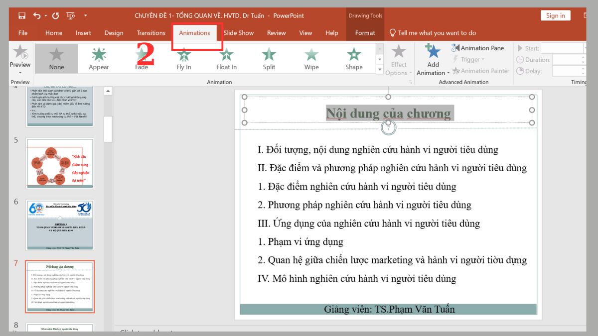 Cách tạo hiệu ứng chạy từng chữ trong PowerPoint Bước 2