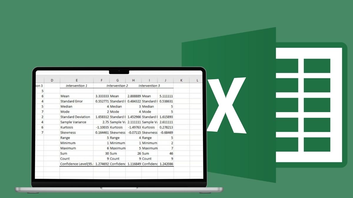 Các chỉ số trong thống kê mô tả trong Excel 