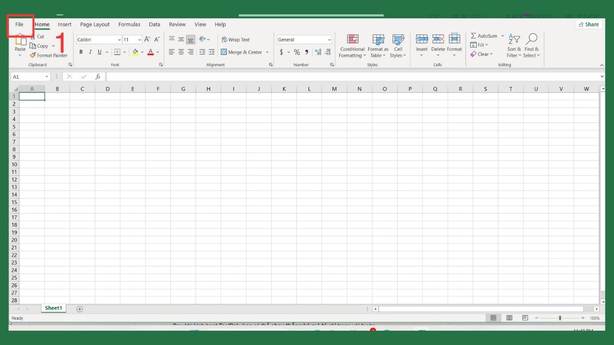 Bật tính năng thống kê mô tả trong Excel Bước 1