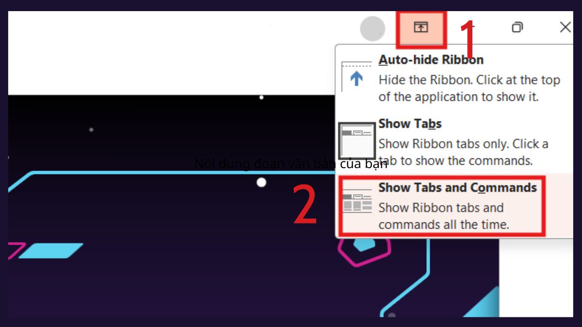 Cách khôi phục thanh công cụ trong PowerPoint bị ẩn Bước 1