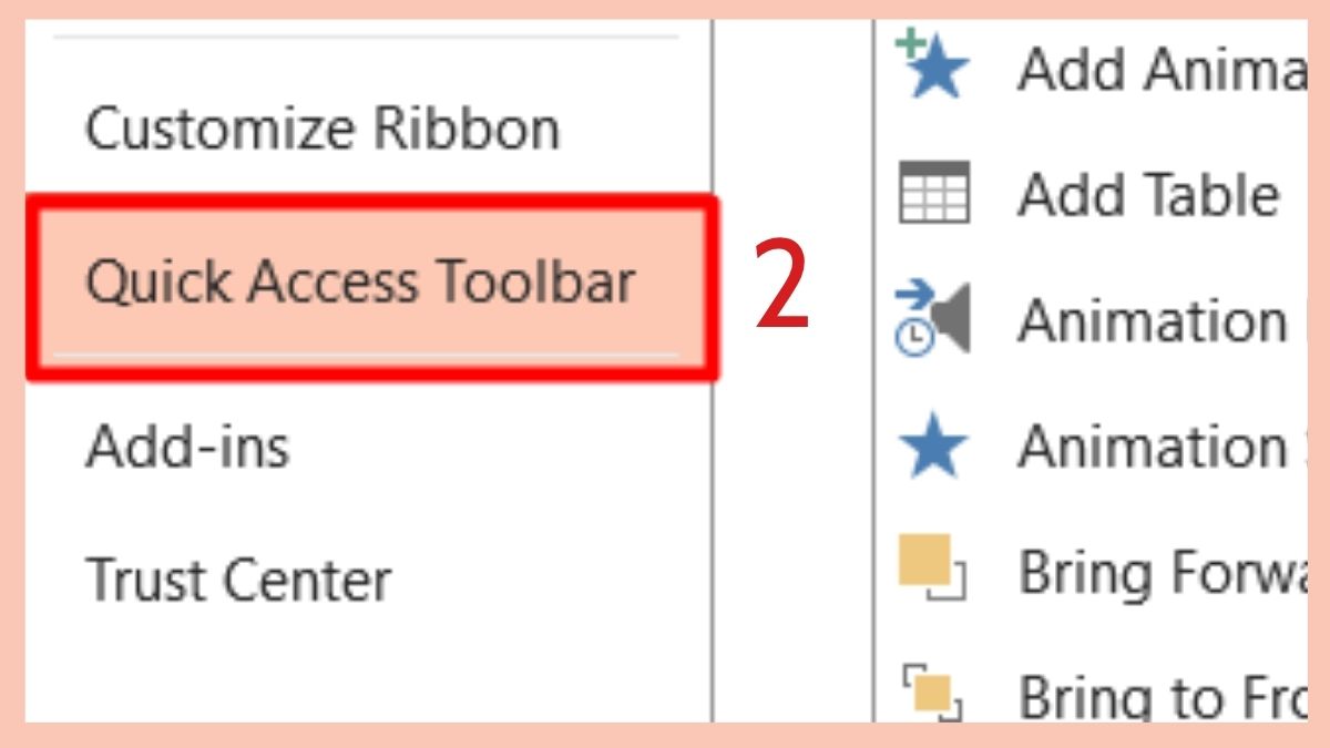 Hiển thị Thanh truy cập nhanh trong PowerPoint Bước 2