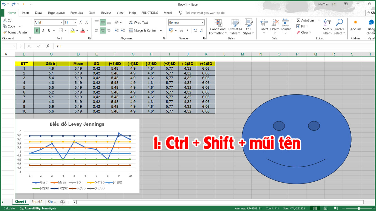 Sửa khi thanh cuộn trong Excel quá dài - xóa hàng và cột bước 3