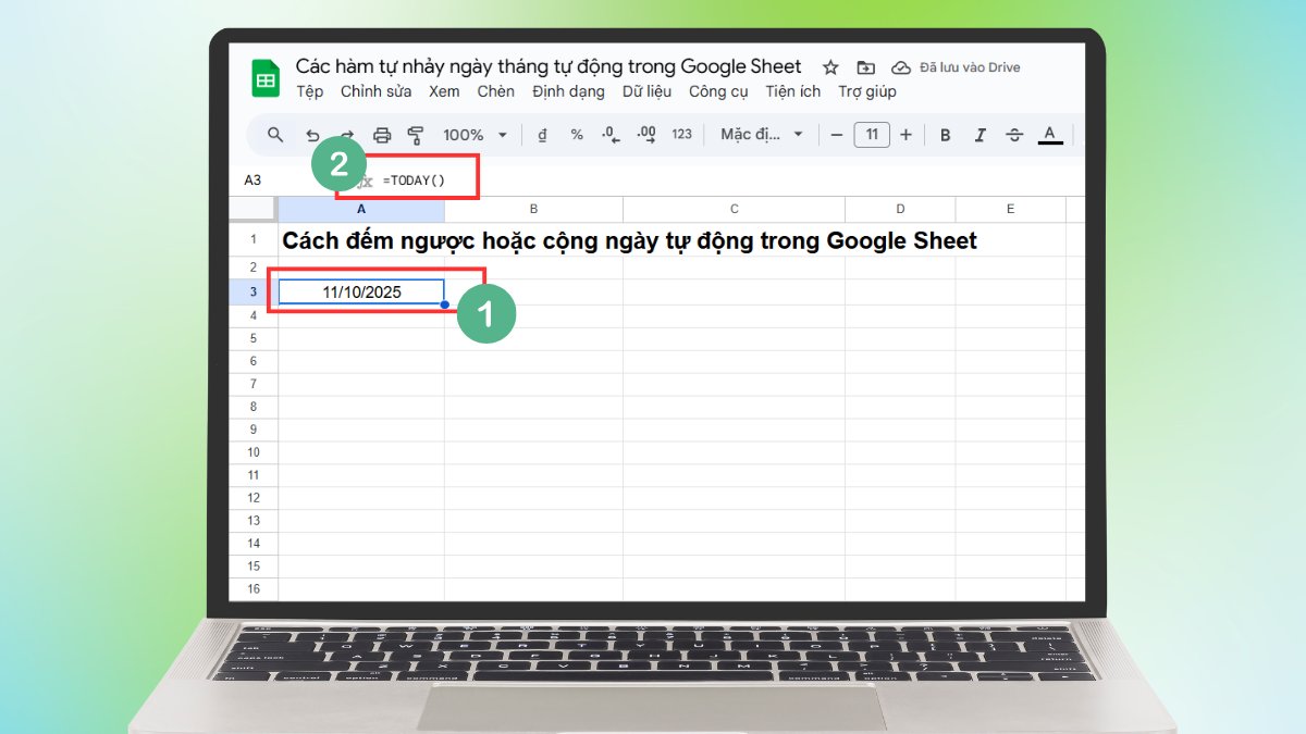 Tự nhảy ngày tháng trong google sheet: Đến ngược hoặc cộng ngày tự động Bước 1