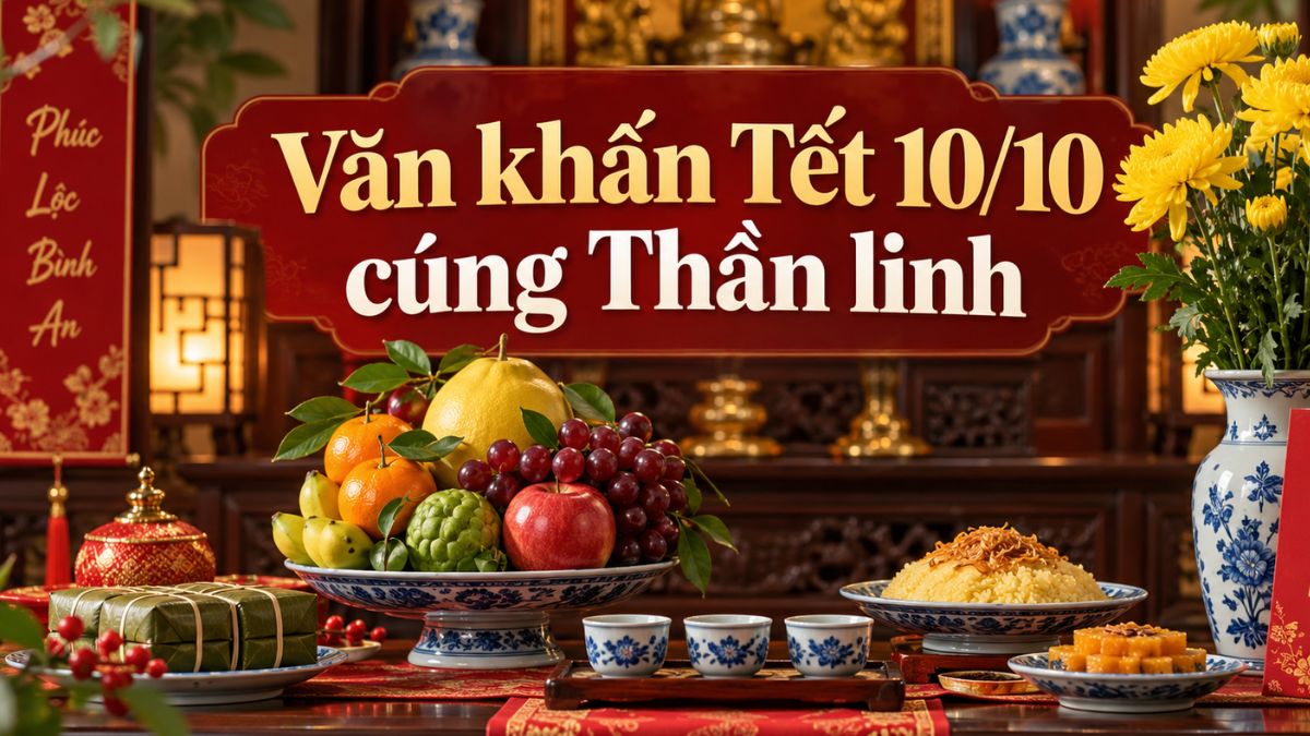 Văn khấn Tết 10/10 cúng Thần linh