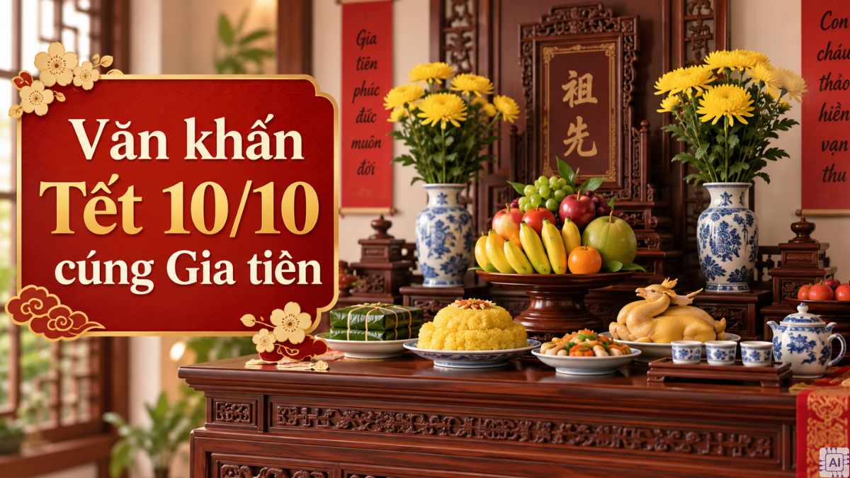 Văn khấn Tết 10/10 cúng Gia tiên