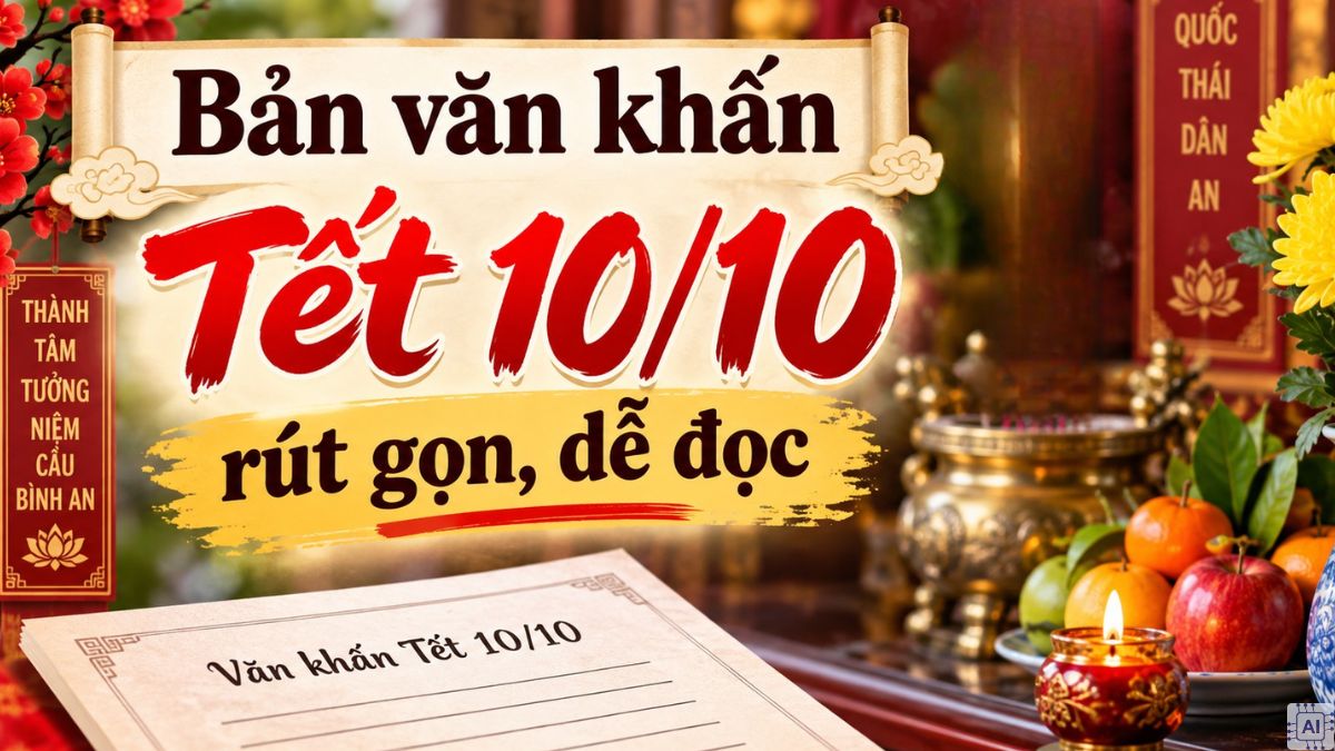Bản văn khấn Tết 10/10 rút gọn, dễ đọc