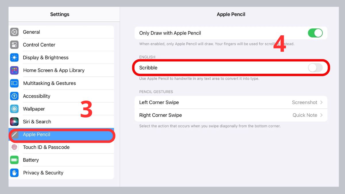 Tăng kích thước bàn phím bằng Apple Pencil bước 3