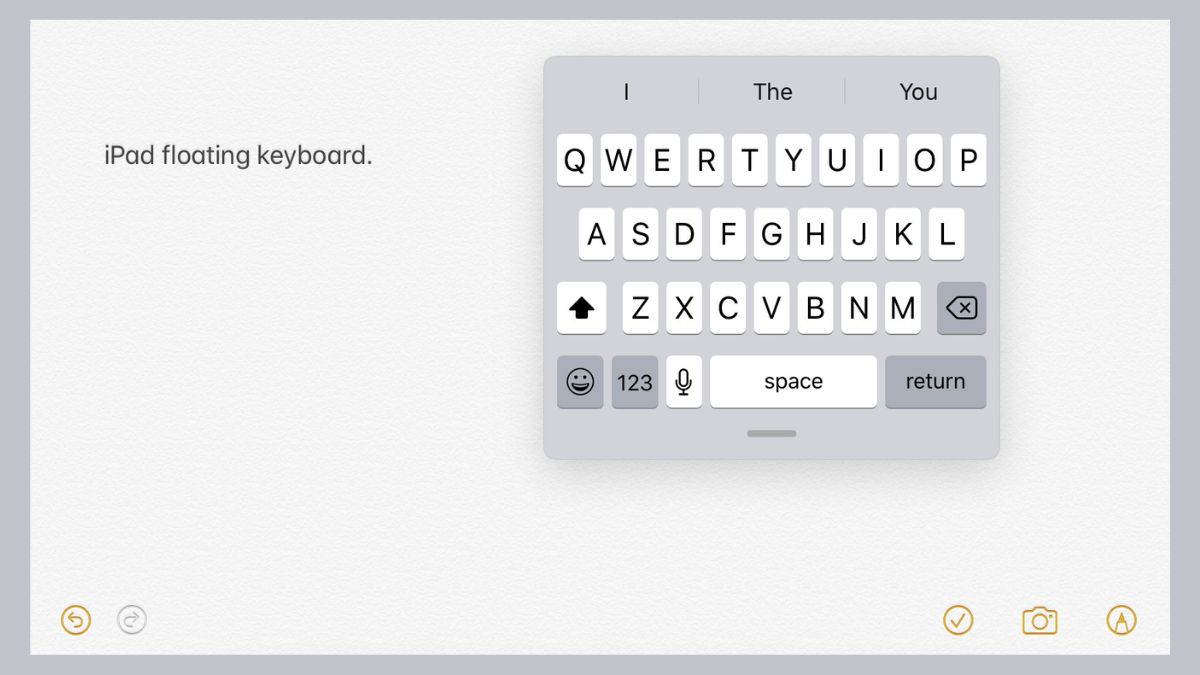 Dấu hiệu nhận biết bàn phím iPad bị thu nhỏ