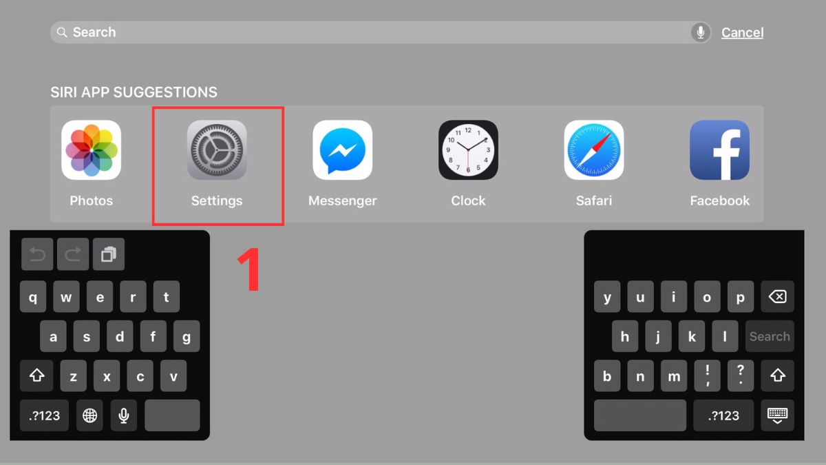 Cách chỉnh bàn phím iPad bị thu nhỏ trong cài đặt bước 1