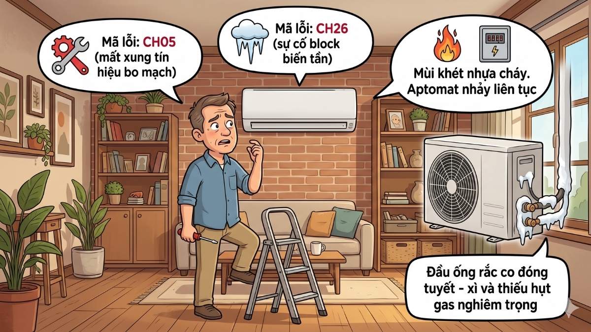 Những mã lỗi máy lạnh LG cần thợ kỹ thuật kiểm tra