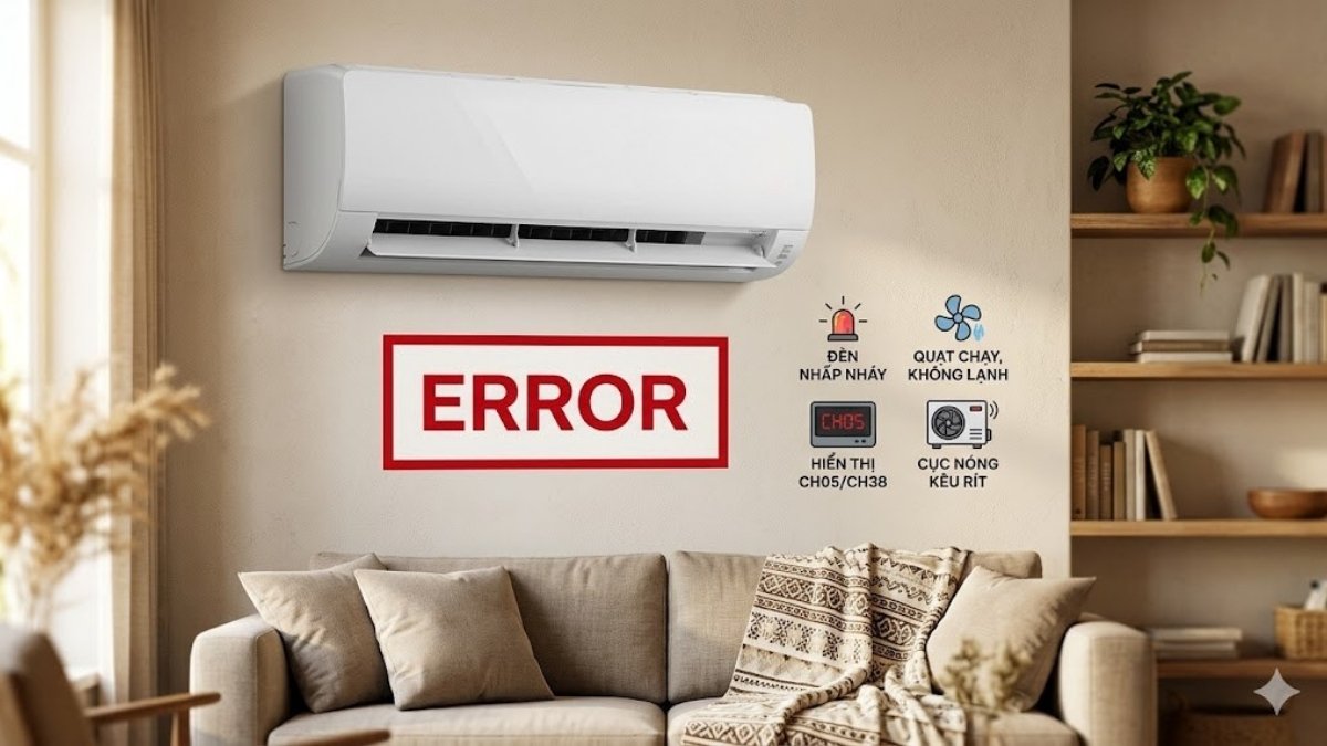 Cách check mã lỗi trực tiếp trên màn hình điều hòa