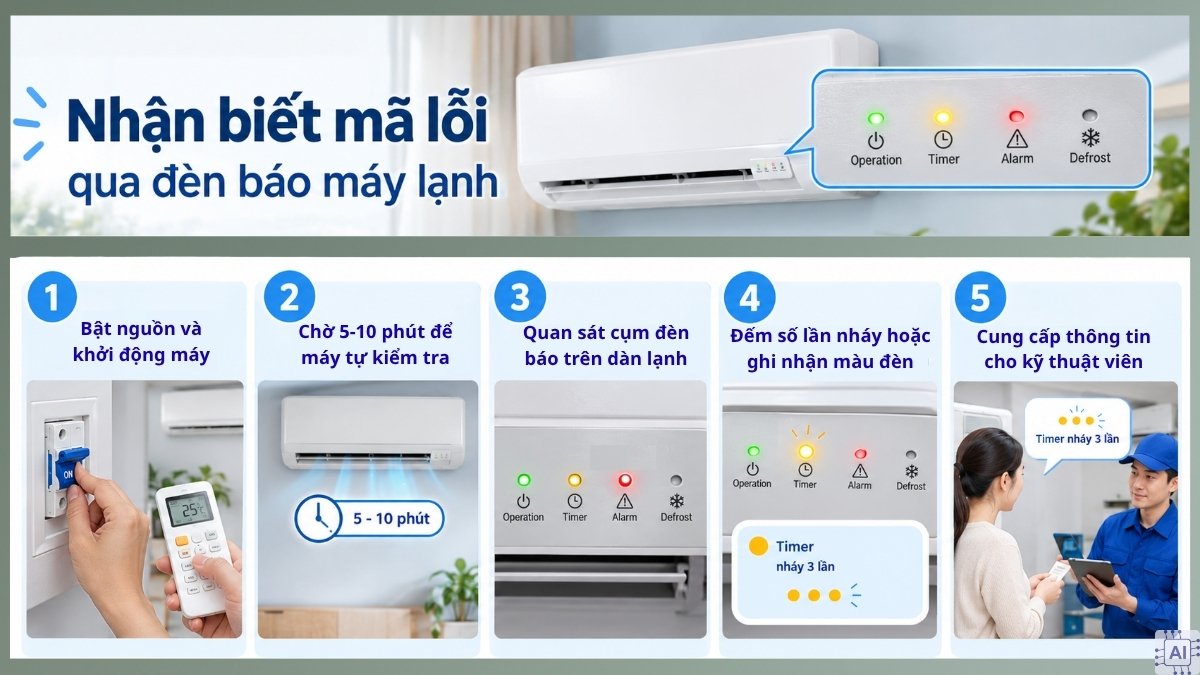 Cách nhận biết mã lỗi máy lạnh Midea