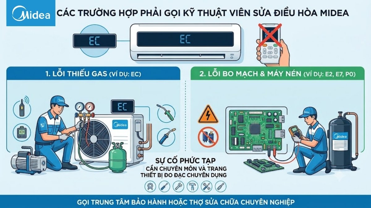 Các trường hợp nên liên hệ kỹ thuật viên