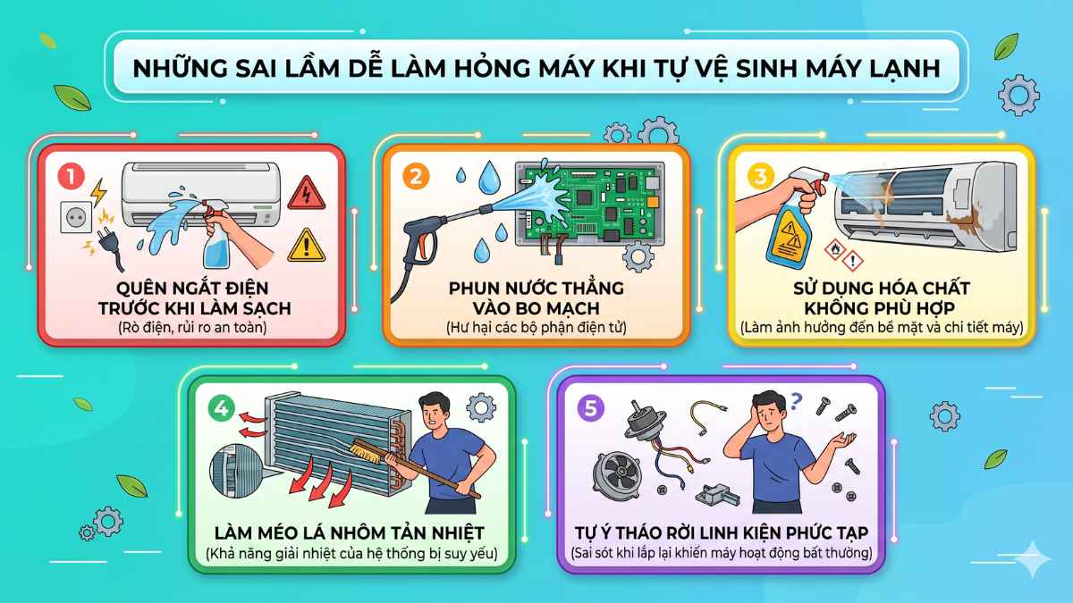 Những sai lầm dễ làm hỏng máy khi tự vệ sinh