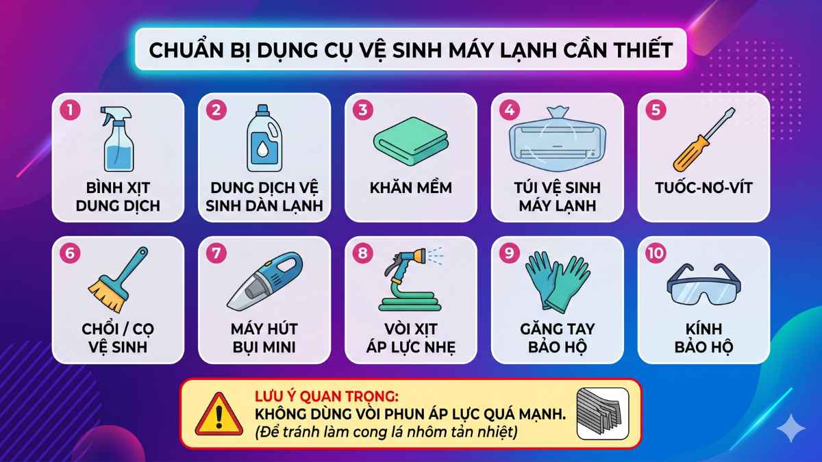 Hướng dẫn vệ sinh máy lạnh tại nhà đúng cách