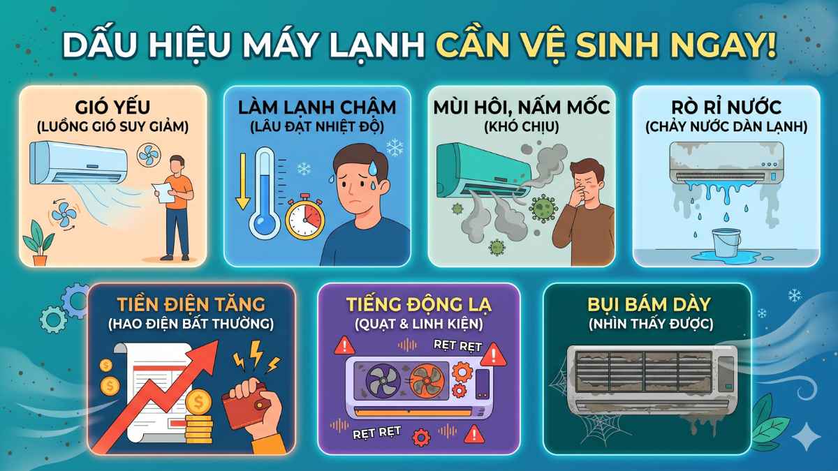 Dấu hiệu cho thấy máy lạnh cần vệ sinh ngay