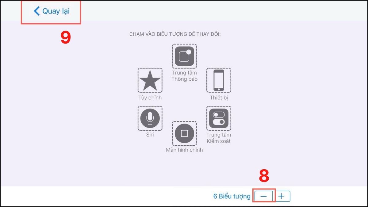 Thêm, xóa chức năng trong nút Home ảo trên iPad bước 3