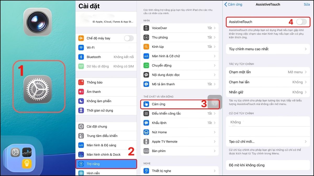 Cách bật nút Home ảo trên iPad qua cài đặt