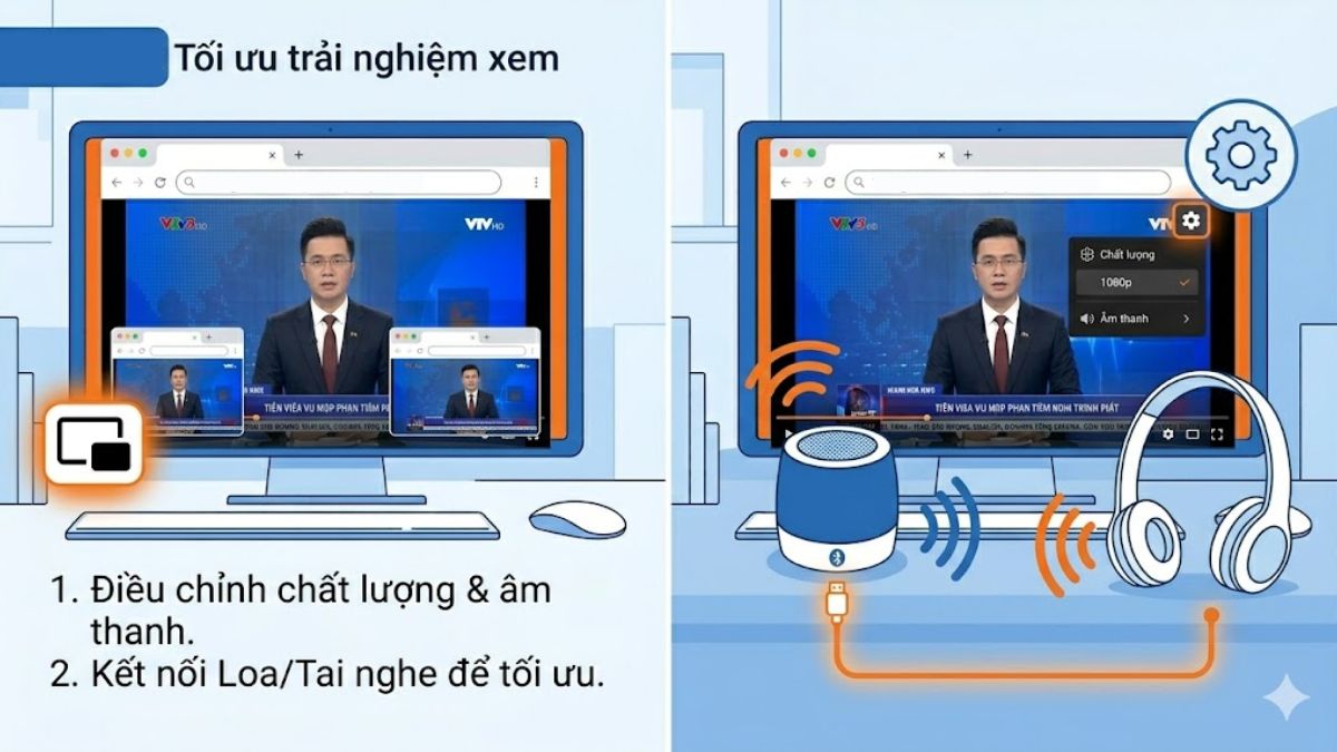 cách biến màn hình máy tính thành tivi: Xem tivi trực tuyến