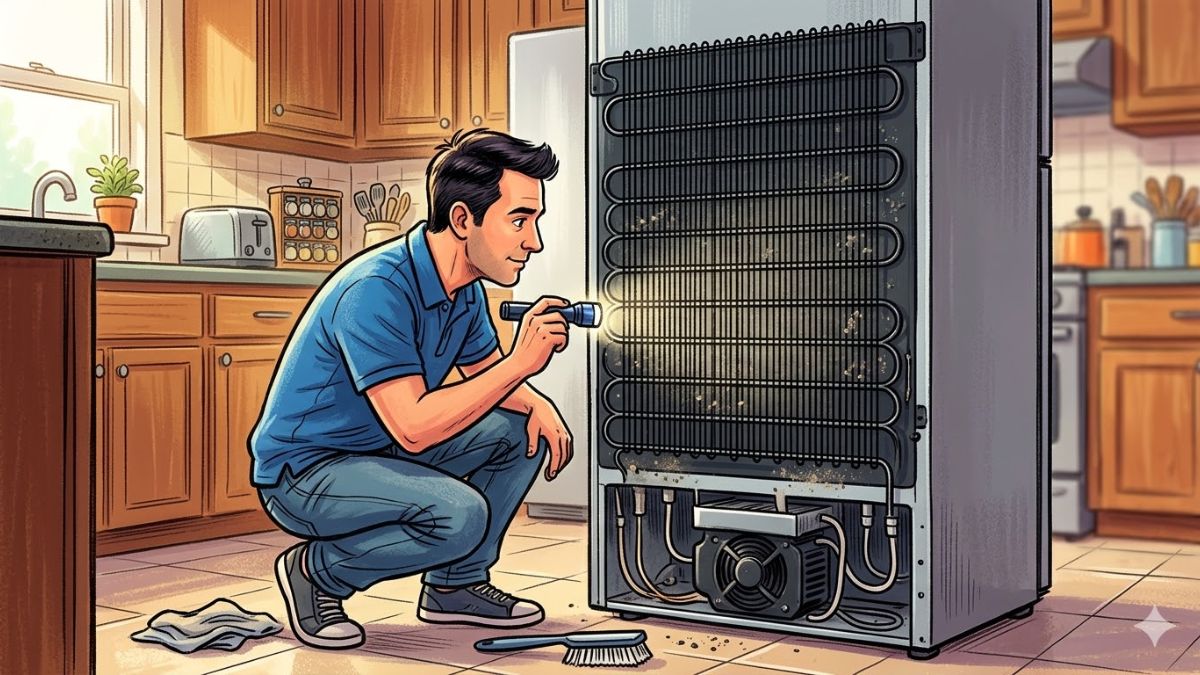 Kiểm tra bình ga tủ lạnh bị nóng tại nhà: Kiểm tra khe tản nhiệt